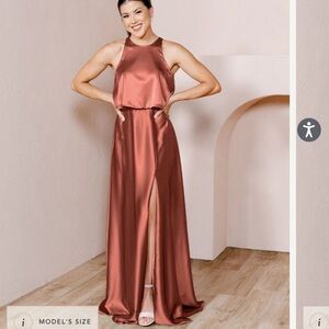 Revelry Wren Satin Bridesmaid Dress